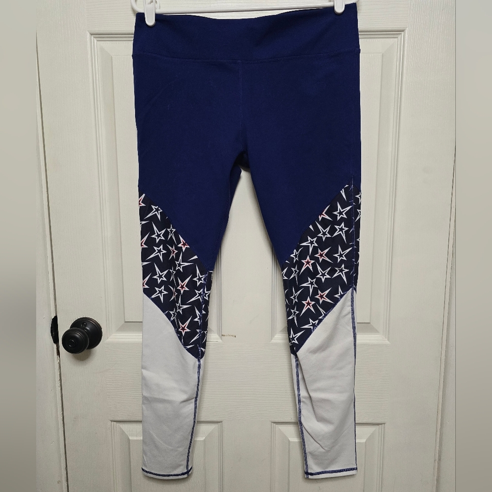 Fabletics Royal Blue and White Star Patterned Leggings